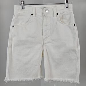 Reformation Jeans Women's White Cut-off High Rise Denim‎ Jeans Shorts | 25